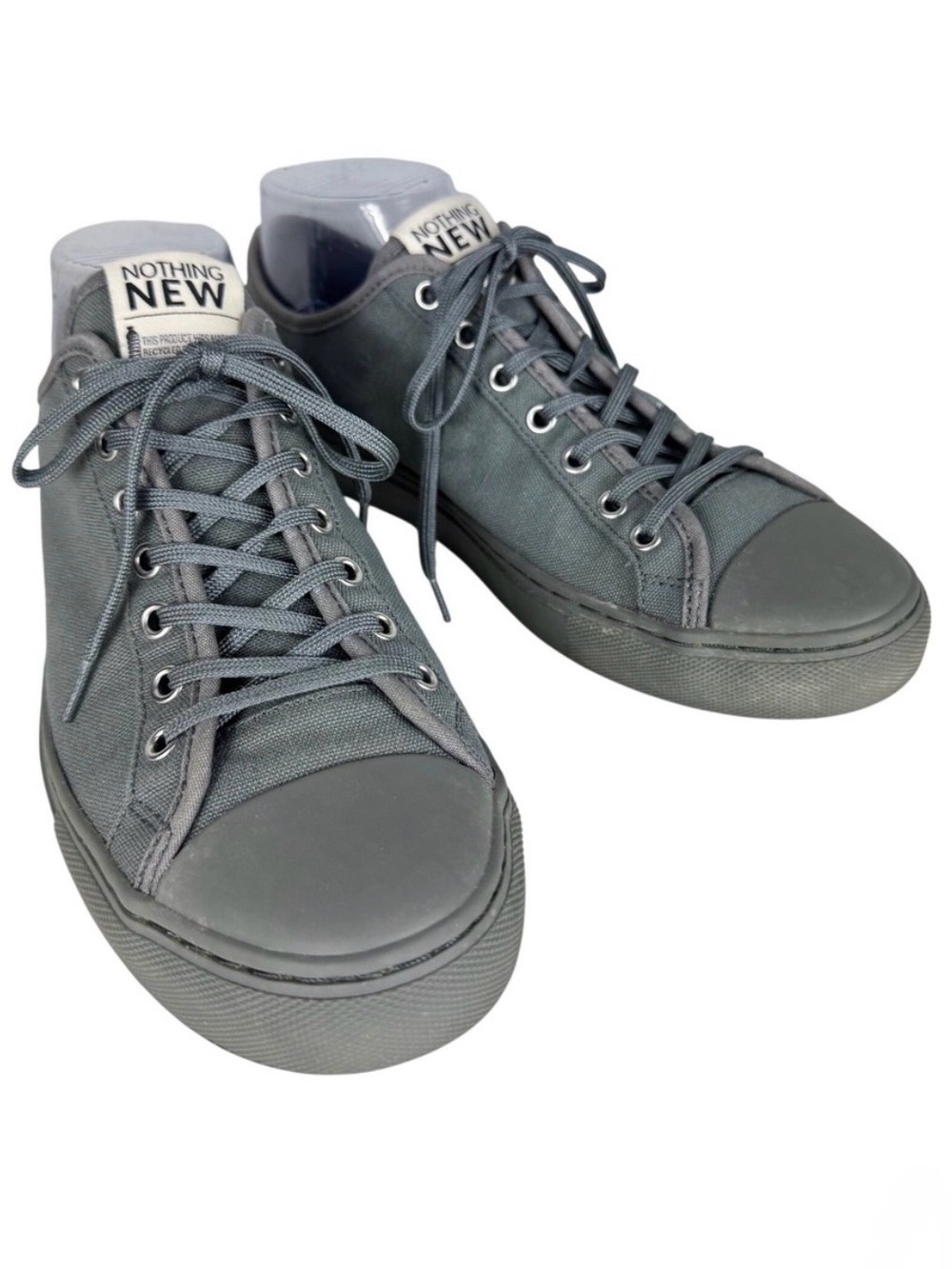 Nothing New Mens Low Top Sneakers Grey Recycled Plastic Sustainable Size 8M US